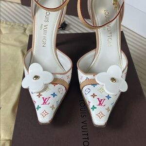 Louis Vuitton Murakami multicolor LV monogram Fleur print heels
